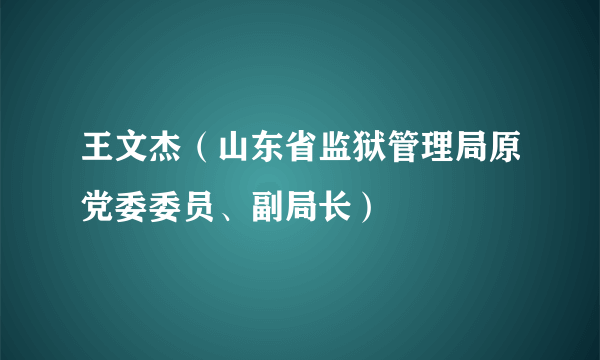 王文杰（山东省监狱管理局原党委委员、副局长）