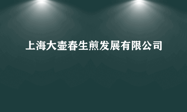 上海大壶春生煎发展有限公司