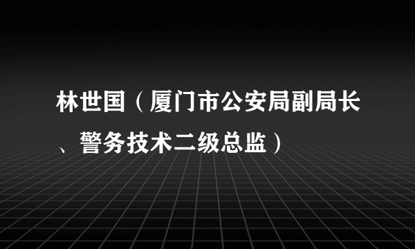 林世国（厦门市公安局副局长、警务技术二级总监）