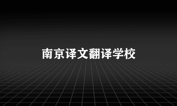 南京译文翻译学校