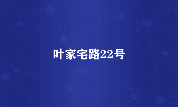 叶家宅路22号