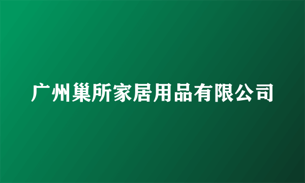 广州巢所家居用品有限公司