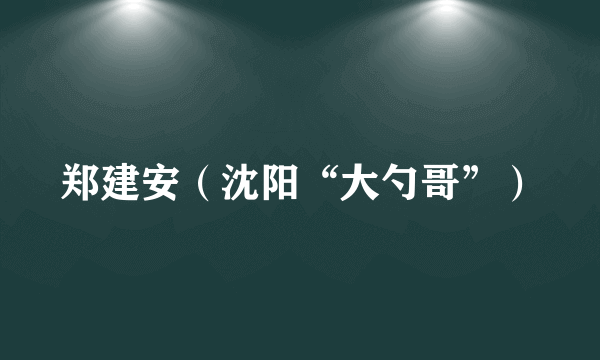 郑建安（沈阳“大勺哥”）