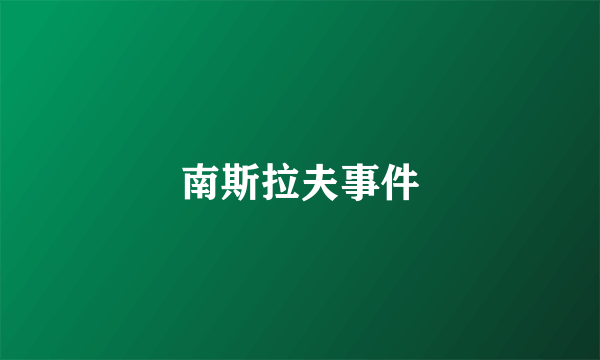 南斯拉夫事件