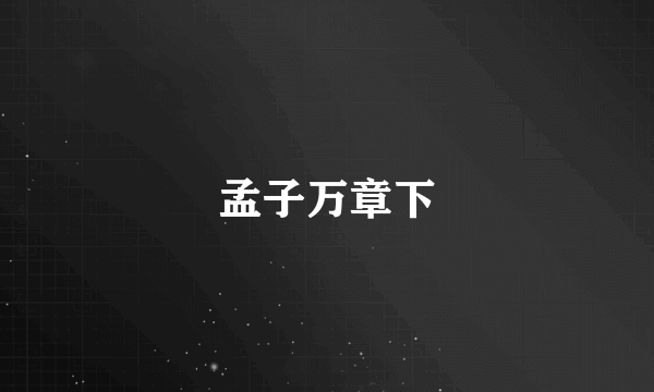 孟子万章下