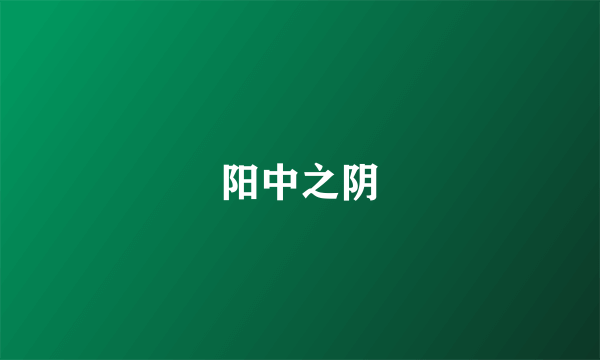 阳中之阴