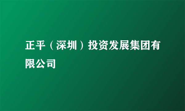 正平（深圳）投资发展集团有限公司