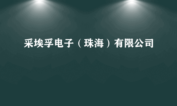 采埃孚电子（珠海）有限公司