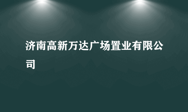 济南高新万达广场置业有限公司
