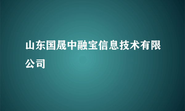山东国晟中融宝信息技术有限公司