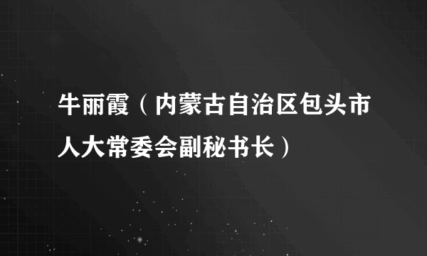 牛丽霞（内蒙古自治区包头市人大常委会副秘书长）