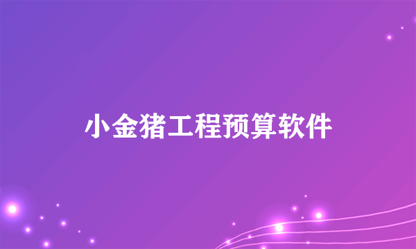 小金猪工程预算软件