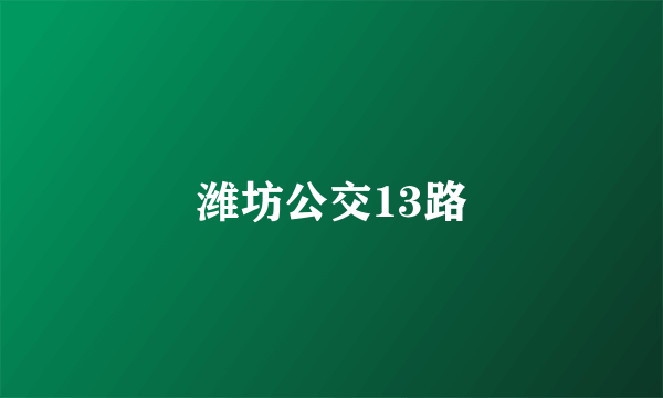 潍坊公交13路