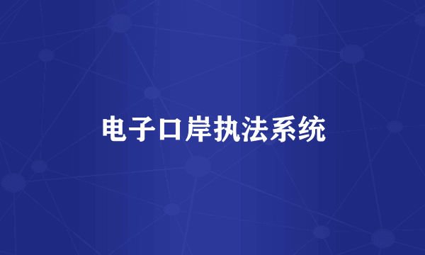 电子口岸执法系统