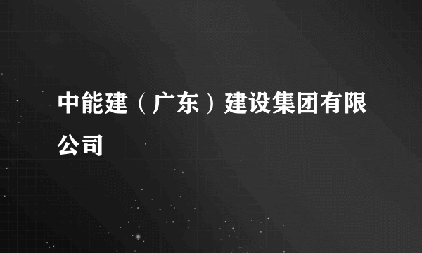 中能建（广东）建设集团有限公司