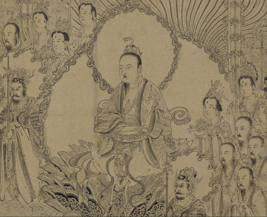 白描道君像图