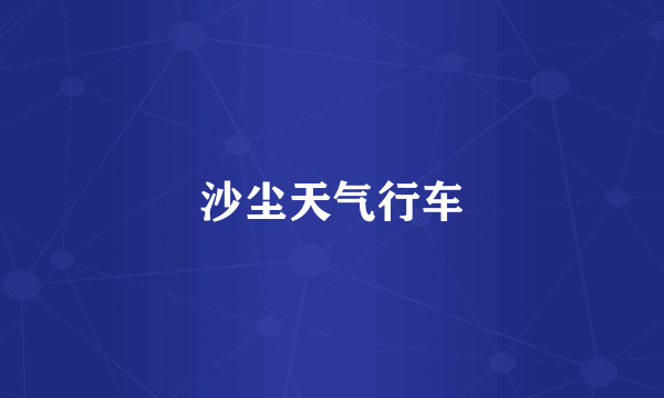 沙尘天气行车