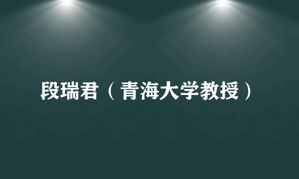 段瑞君（青海大学教授）