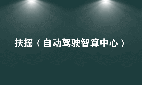 扶摇(自动驾驶智算中心)