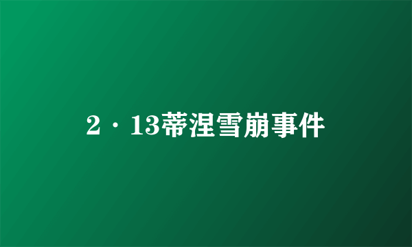 2·13蒂涅雪崩事件