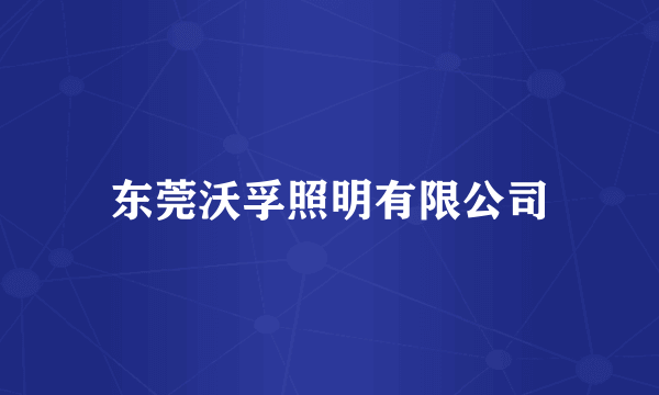 东莞沃孚照明有限公司