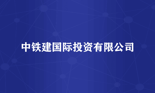 中铁建国际投资有限公司
