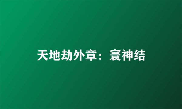 天地劫外章：寰神结