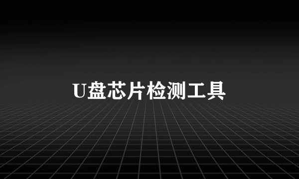 U盘芯片检测工具
