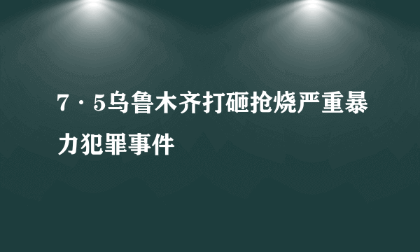 7·5乌鲁木齐打砸抢烧严重暴力犯罪事件