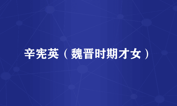 辛宪英（魏晋时期才女）