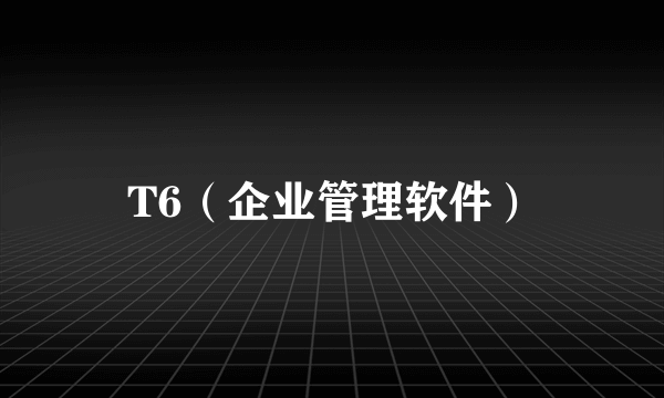 T6（企业管理软件）