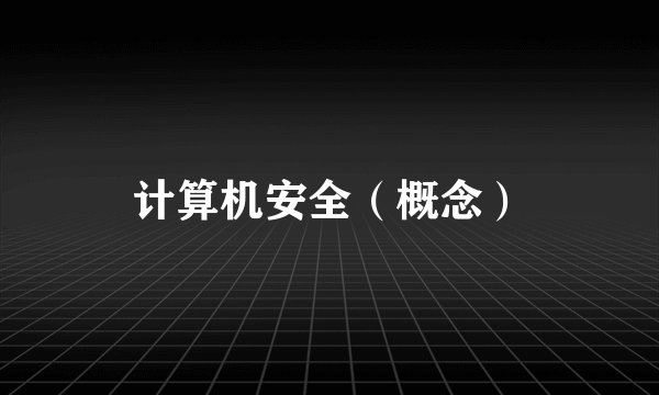 计算机安全（概念）