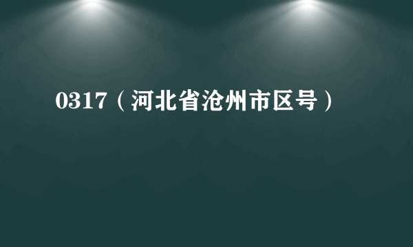 0317（河北省沧州市区号）