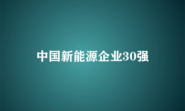 中国新能源企业30强