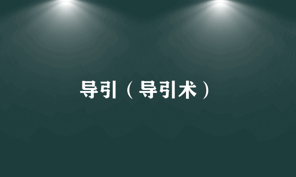 导引（导引术）