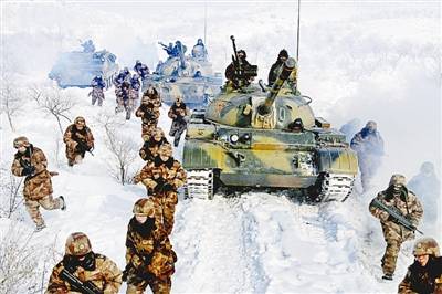 步坦炮协同动作