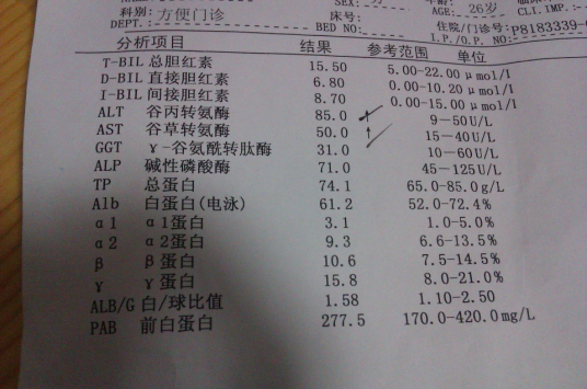 谷草转氨酶偏高