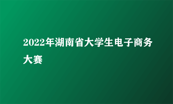 2022年湖南省大学生电子商务大赛