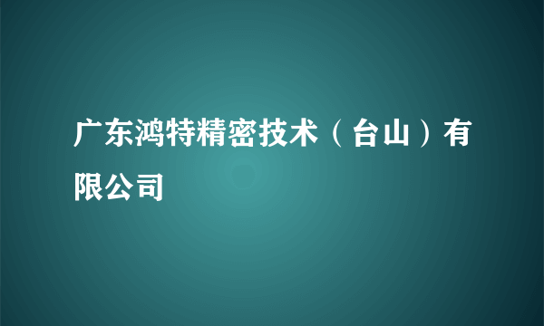 广东鸿特精密技术（台山）有限公司