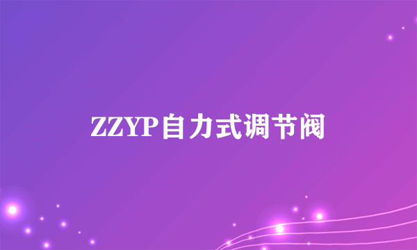 ZZYP自力式调节阀