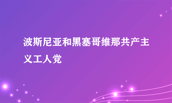波斯尼亚和黑塞哥维那共产主义工人党