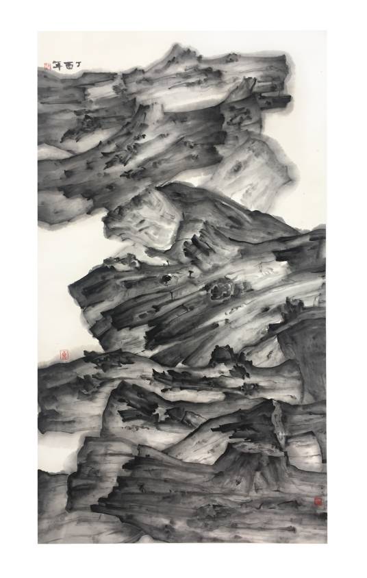 香樟木(敬业佳纸本水墨作品)