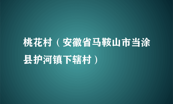 桃花村（安徽省马鞍山市当涂县护河镇下辖村）