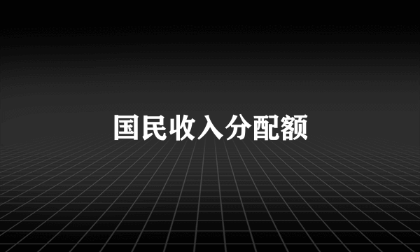 国民收入分配额