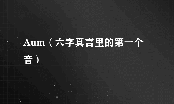Aum(六字真言里的第一个音)