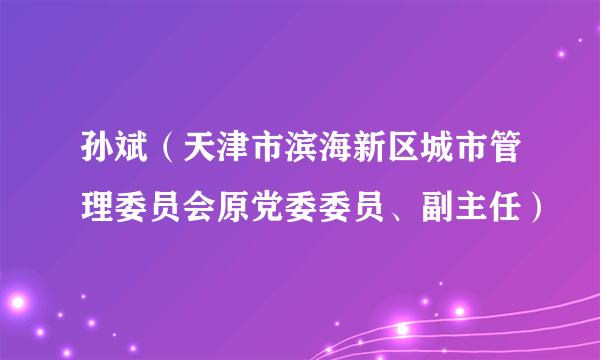 孙斌(天津市滨海新区城市管理委员会原党委委员、副主任)