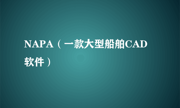 NAPA（一款大型船舶CAD软件）