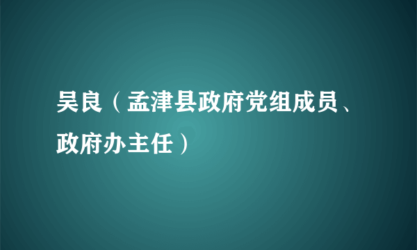 吴良（孟津县政府党组成员、政府办主任）