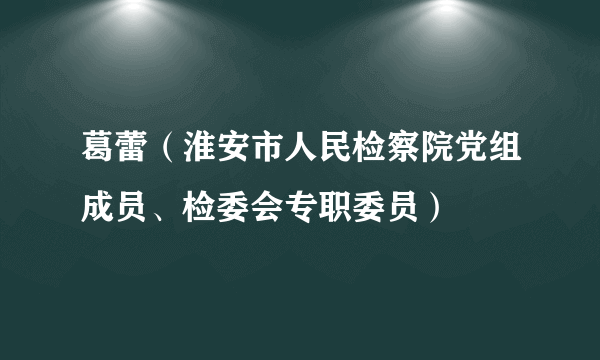 葛蕾(淮安市人民检察院党组成员、检委会专职委员)