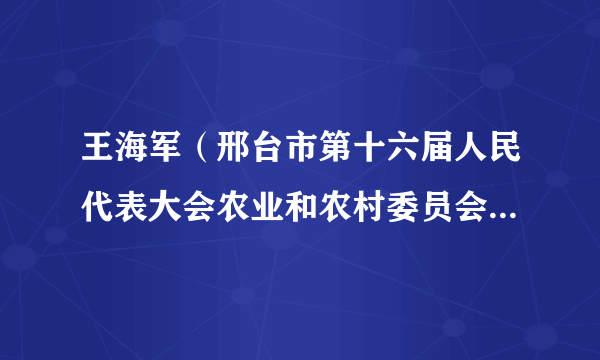 王海军（邢台市第十六届人民代表大会农业和农村委员会原主任）